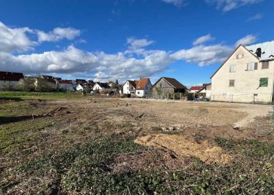 Blick auf das Baugrundstück